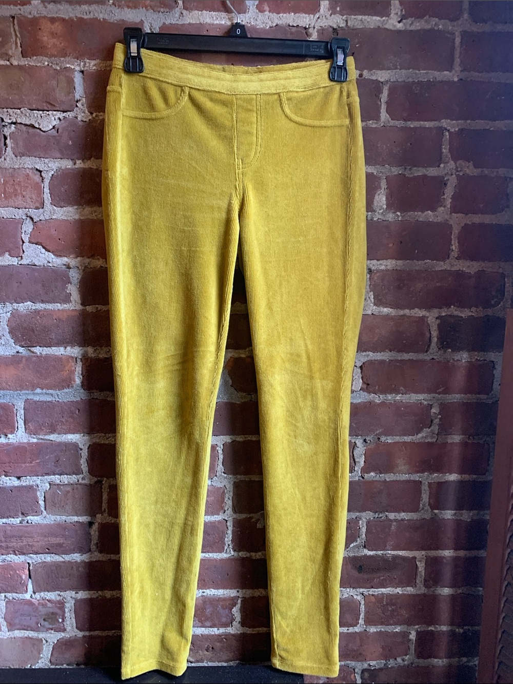 Uniqlo Mustard Yellow Velvet Jeggings Sz XS suede